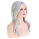 Long Wavy Grey Wigs for Women Synthetic Natural Cosplay Replacement Hair Wig
