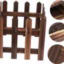 VICASKY Christmas Tree Fence Gate Clear For Barrier Around Cerca Para Arbol De Navidad Wooden Picket Fairy GardenSmall for or Garden Border Carbonized Eco Friendly Miniature Decoration Gardens Outdoor