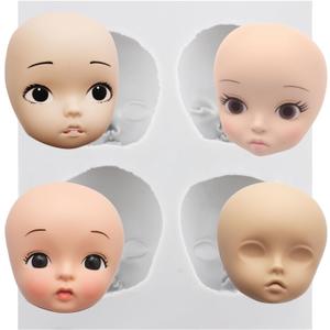 Baby Face Clay Mold Doll Face Silicone Molds for DIY Crafts Air Dry Plaster Polymer Clay Epoxy Resin Casting Jewelry Making
