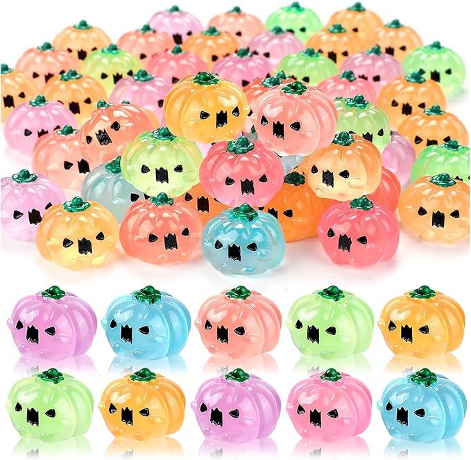 Halloween Mini Pumpkins Ghost Figures Luminous Small Resin Pumpkin Cute Miniature Ghost Ornament Glow in Dark for Halloween Garden Dollhouse Decoration Crafts 36Pcs Halloween Mini Pumpkins Ghost Figures Luminous Small Resin Pumpkin Cute Miniature Ghost Ornament Glow in Dark for Halloween Garden Dollhouse Decoration Crafts 36Pcs