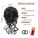 Messy Bun Hair Piece Claw Clip Bun Hair Accessories for Women Messy Wavy Curly Bun Extensions Short Tousled Updo Synthetic Black Hair Extensions Messy Bun Ponytail Extensions (Black)