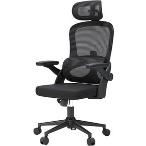 SIHOO M102C Ergonomic Mesh Office Chair, High Back Desk Chair with 3D Armrests, Up&Down Lumbar Support, Swivel Computer Task Chair with Adjustable 2D Headrest, Tilt Function Black (Black)