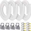 Pool Pump Hose for Above Ground Pools, 4 Pack 1.25" Diameter Pool Filter Hose Accessory Pool Pump Replacement 59 Inch Long with 4 Clamps and 4 Pipe Holders
