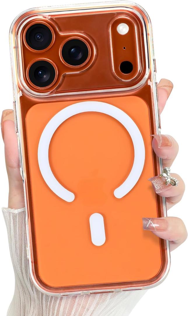 Bonoma for iPhone 17 Pro Case, Crystal Clear Back, Magnetic Support for MagSafe Shockproof Case, High-Duty Protection for Phone Cover -Cystal