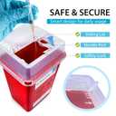 Sharps Containers for Home Use, Needle Disposal, Sharps Disposal, Small Biohazard Containers - 1 Quart