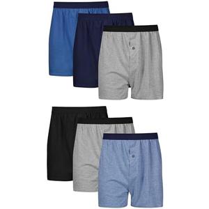 Hanes Underwear Pack, 6-Pack, Cool & Breathable Cotton Knit Jersey Boxers for Men, Moisture Wicking 2XL