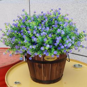 Artificial Flowers for Outdoors, 12 Bundles UV Resistant Realistic Faux Plants for Outside Porch Planter, Spring Summer Home Garden Decoration, Purple