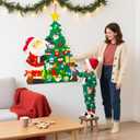 DIY Felt Christmas Tree for Toddlers, 3.2Ft Montessori Felt Christmas Trees Set with Ornaments, Toddler Felt ChristmasTree with Lights Gifts Party Supplies, DIY Wall Xmas Tree Christmas Decorations