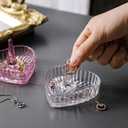 2 x Pink Ring Holder Dish, Heart Shaped Jewelry Holder Dish, Ring Dish Holder Wedding Birthday Gift for Women Girls