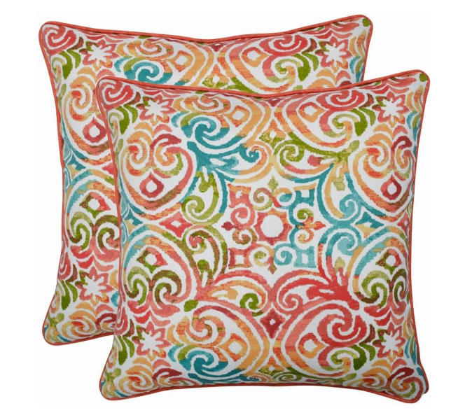 Pillow Perfect Indoor/Outdoor Corinthian Dapple 18.5" Throw Pillow (Set of 2), 18.5" x 18.5" x 5", 2 Piece