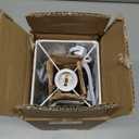 Simple Designs Petite Faux LT2072-BWN Stone Table Lamp with Fabric Shade, Brown with White Shade