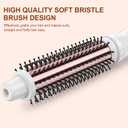 Thermal Brush 1 Inch Curling Iron Volumizing Heated Round Brush Ceramic Tourmaline Heated Hot, Multifunctional Styler Curling Wand (White, 1 inch)