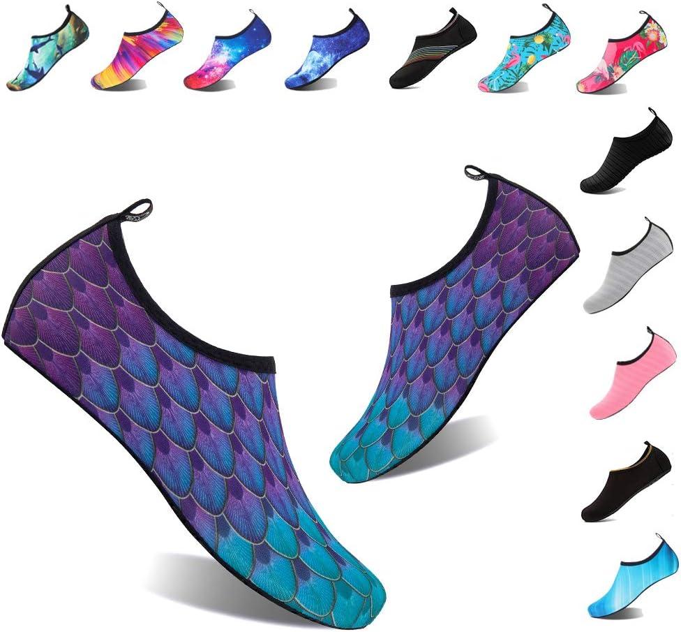 YALOX Water Shoes Women's Men's Outdoor Beach Swimming Aqua Socks Quick-Dry Barefoot Shoes Surfing Yoga Pool Exercise 38/39