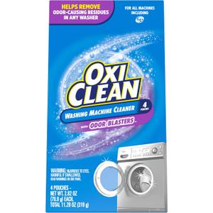 OxiClean Washing Machine Cleaner with Odor Blasters, 4 Count