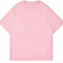 Oversized Graphic Tees Men Vintage Y2K Print Shirts Streetwear Unisex Harajuku T-Shirts (Pink, S)