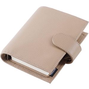 Moterm Pocket Regular Rings Planner - Genuine Leather Binder Organizer(Pebble-Taupe, 19mm Ring)
