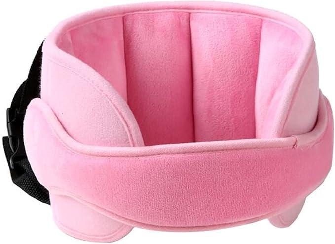 Maommadio Baby Car Seat Head Support Adjustable Safe Sleep Pillows Kids Neck Travel Stroller Soft Pillow Sleep Positioners Headrest (Pink)