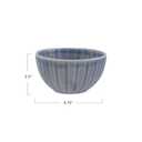 Creative Co-Op Medium Stoneware Ribbed Bowl with Reactive Glaze, Light Blue, Set of 4