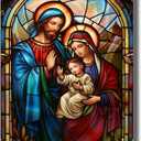 IZTAWEY Holy Family Canvas Wall Art Jesus and Virgin Mary Painting Prints Catholic Pictures Christian Posters for Home Decor 12x16inch No Frame