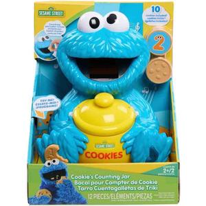 Sesame Street Cookie's Counting Jar, 12-Pieces, 20+ Phrases and Sounds, Learning and Education, Kids Toys for Ages 2 Up by Just Play