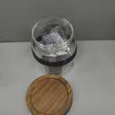 Wissy&Konny Sourdough Starter Jar 35OZ with Ounce Scale Line,Date Marked Feeding Band, Thermometer, Sourdough Jar Scraper, Cloth Cover & Wood Lid, Wide Mouth for Sourdough Bread Baking