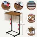 Tv Tray Table, 8-Level Adjustable Height Couch Side Table，90° Tilt Angle foldable End Table, Laptop Table with Phone & Tablet Slot Dinner Tray Desk for Recliner/Sofa/Bed/small Living Room (Brown)