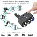 Cigarette Lighter Splitter, 12V/24V Vehicles Adapter Charger with QC 3.0A Dual USB and PD Type-C, Cigarette Lighter Adapter with LED Voltage Display and Independent Switch