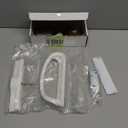 Patio Door Handle Set + Mortise Lock 45° Perfect Replacement for Sliding Glass Door Fits 3-15/16” Screw Hole Spacing, Non-keyed with Latch Locks,White Diecast,Reversible Design(Non-Handed)