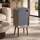 Motion Sensor Touchless Trash Can for Living Room Bedroom, 5.3 Gallon/20L Automatic Stainless Steel Slim Tall Garbage Can with Butterfly Lid&Legs, Eclipse Grey