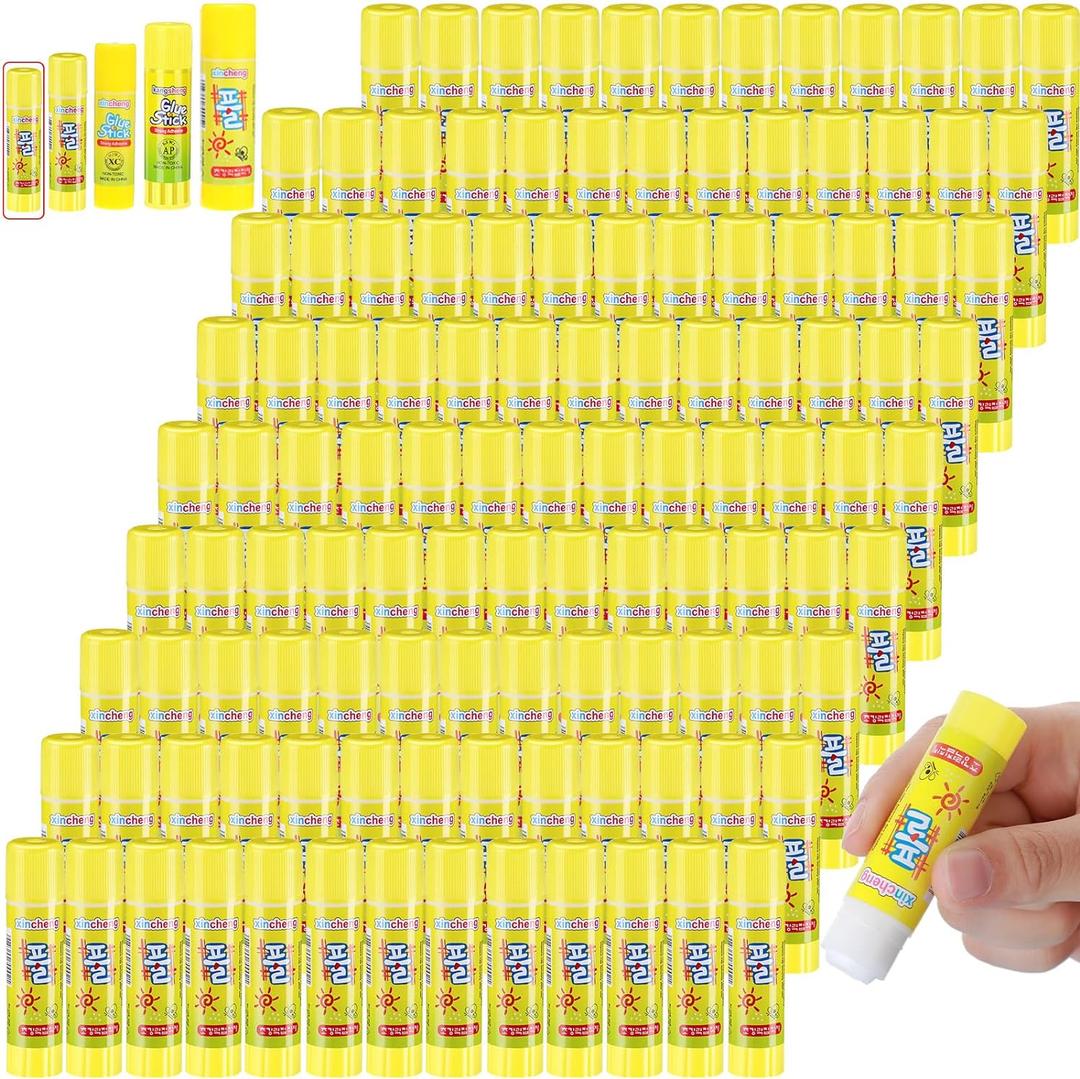 Zubebe 200 Pcs White Glue Stick Washable Glue Stick for Crafts Home School Classroom Students Teachers Employees Scrapbooking Crafting Supplies (0.24 Ounce)