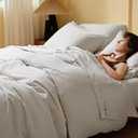 Bedsure Cooling Duvet Cover King Size, Cotton & Rayon Derived from Bamboo Blend Duvet Cover Set for Hot Sleepers, Ultra-Soft, Breathable & Lightweight Home Bedding for All Seasons (Linen, 104"x90")