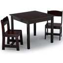 Delta Children MySize Kids Wood Table and Chair Set (2 Chairs Included) - Ideal for Arts & Crafts, Snack Time, Homework & More - Greenguard Gold Certified, Dark Chocolate, 3 Piece Set (Dark Chocolate)