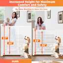 Retractable Baby Gates for Stairs, 55" Wide Retractable Dog Gate Pet Gate, 34" Extra Tall Child Safety Gate Toddler Mesh Gate with Support Rods for Doorways, Hallways, Deck, Porch, Indoor, Outdoor