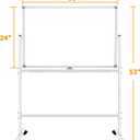 BSTPCOO Double-Sided Dry Erase Board with Stand 36"x24", Magnetic Mobile White Board Rolling Whiteboard on Wheels Drawing whiteboard with Stand for Kids & Adults, 2 Eraser, 10 Markers, 12 Magnets