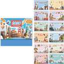 2026 Calendar-Desk Calendars January-December Double Wire Flip-Up Desk Calendars - Monthly & Weekly Planner with Sticker Set, Featuring Famous World Travel Destinations for Vacation Inspiration for Home School, or Office (Blue)