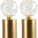 JHY DESIGN Set of 2 Gold Table Lamp Battery Powered 8''Tall Cordless Lamp Light Battery Operated Great for Living Room Bedroom Weddings Parties Indoors Outdoors