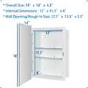 IDYLLOR Bathroom Medicine Cabinet with Beveled Edge Mirrored Door 14 x 18 inch, Recessed or Surface Mount, with Adjustable Glass Shelves