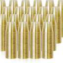 I00000 5oz 400 Pack Shot Glasses, Small Gold Glitter Disposable Plastic Cups,Plastic Party Cups for Vodka, Whiskey, Great Container for Sauce, Medicine and Pudding