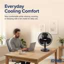 EZ-CHILL 16" 3-Speed Oscillating Table Fan for Home - Black
