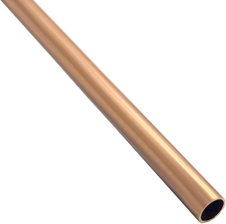 JoyTube Copper Round Tube, 3/4(19mm) OD x 43/64(17mm) ID 1mm Wall Thickness Straight Pipe Tubing for DIY Decorate Industry Architecture Refrigerator 12"(300mm) Length, 1pcs