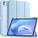 Akkerds for iPad Pro 11 Inch Case (M5/M4) 2025/2024 6th/5th Generation with Pencil Holder, for iPad Pro Case 11 Inch with Trifold Stand Protective Cover/Soft TPU Back, Auto Wake/Sleep, Sky Blue