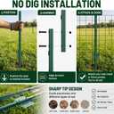 Fence Posts 7FT, Metal U Posts for Wire Fence, 10 Pack，Green
