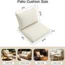Outdoor Deep Seat Cushion Set, 24''x24''x4'' Waterproof & Fade Resistant Patio Furniture Cushions with Removable Cover, Replacement Cushions for Chair Sofa Couch (Beige)