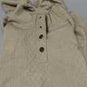 Men's Casual Sweatshirt Pullover Sweater Casual Long Sleeve Stand Collar Quarter Button Sweaters (XX-Large, Khaki)