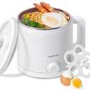 Mini Electric Hot Pot, Fast Cooker for Ramen/Soup, Stainless Steel with Over-heating Protection, Perfect for Student & Single, 1.5L