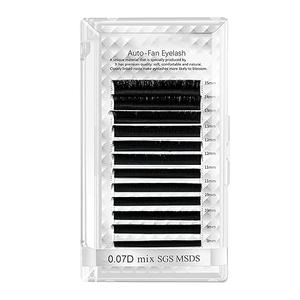Soft Auto Fan Eyelashes, 12 Rows Black Volume False Lashes for Eyelash Extension with Nanometer PBT Material, Easy to Access and Match, Suitable for Beauty Salon