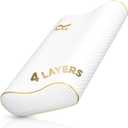 Memory Foam Pillow, Cervical Pillow, 4-Layer Queen, Contour Pillow, Side Sleeper, Neck Support, Pillow for Neck Pain, CertiPUR-US (Extra Queen- 24 x 14 x 6.5")