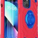 KCJ Compatible with iPhone 14 Case & iPhone 13 Case with [2 x Screen Protectors+1xCamera Lens Protector] Military Grade Drop Protection Case for iPhone 14/iPhone 13 6.1" (Red+Blue)