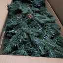 8ft Pre-Lit Artificial Christmas Tree, Premium Spruce Hinged Tree 600 LED Lights and Pine Cones, Xmas Tree for Holiday Indoor Décor, CM20637