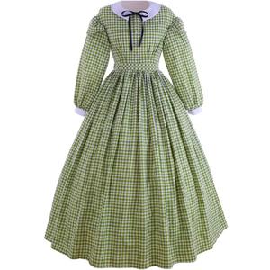CosplayDiy Women's Civil War Dress Victorian Dickens Costume1860s Civil War Ball Gown Southern Belle Costume (Medium, Green)